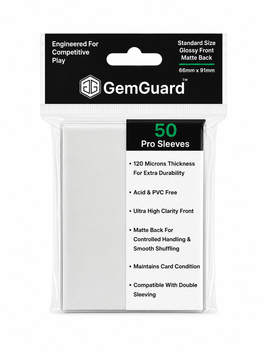 GemGuard Standard Size Pro Sleeves 66x91mm