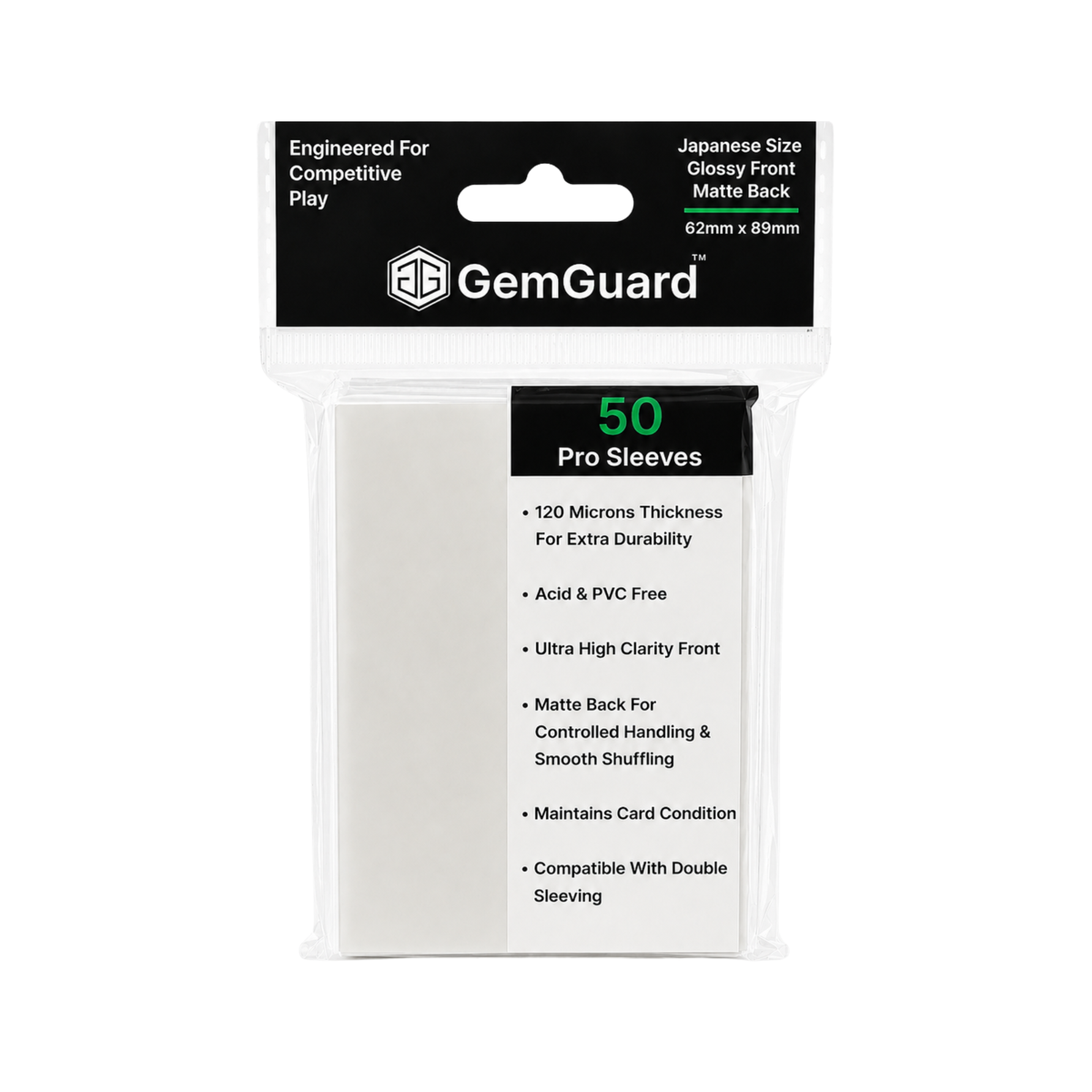 GemGuard Japanese Size Pro Sleeves 62x89mm