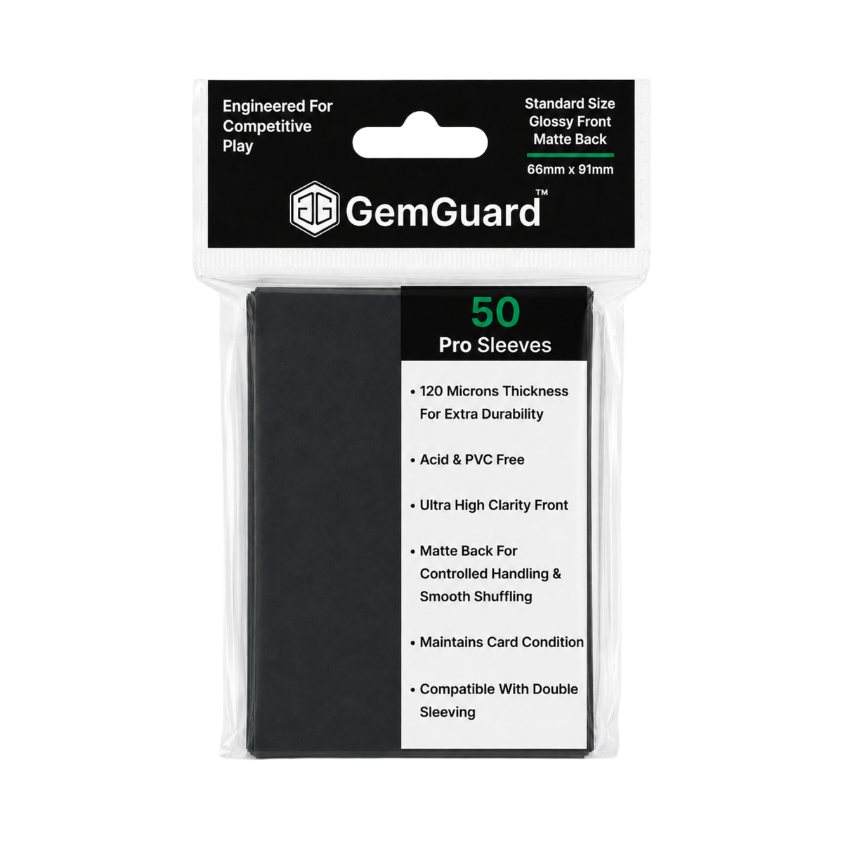 GemGuard Standard Size Pro Sleeves 66x91mm