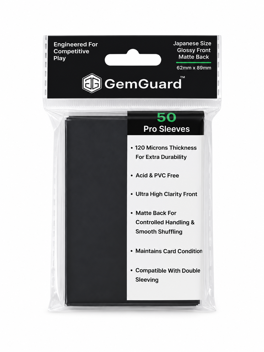 GemGuard Japanese Size Pro Sleeves 62x89mm